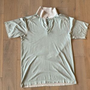 Lululemon Metal Vent Polo Green & White Medium
